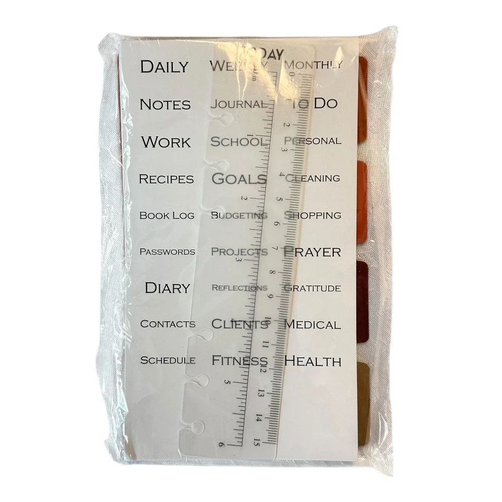 Half Letter Planner Inserts Lined Refill 3 Hole Punched Tab for Daily Goals Work